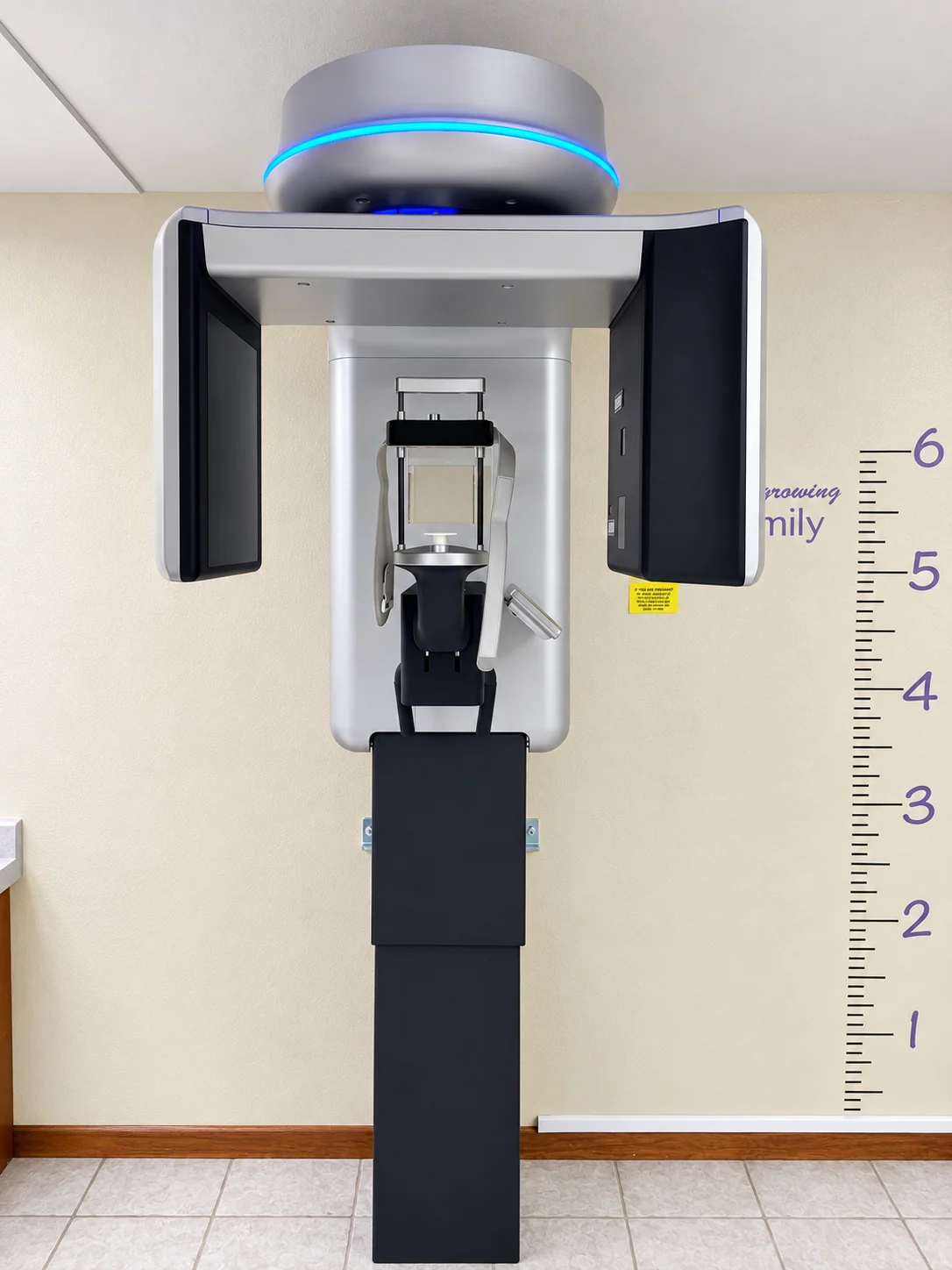 Front view of the cone beam imaging unit at Lakehills Dental Center.